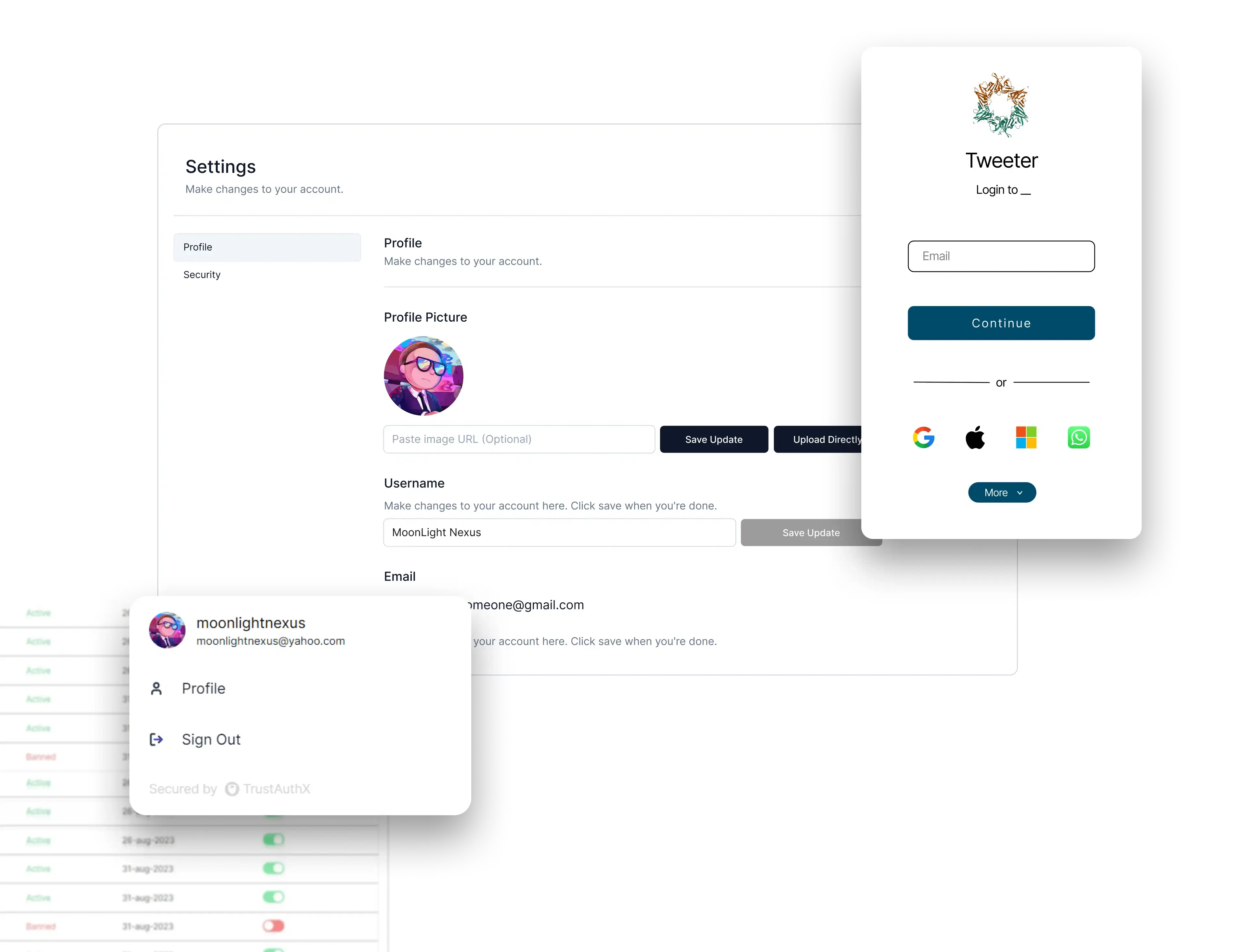 Preview of TrustAuthX app